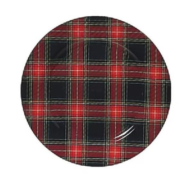 Dekoteller Weihnachten 33cm - Kariert 1