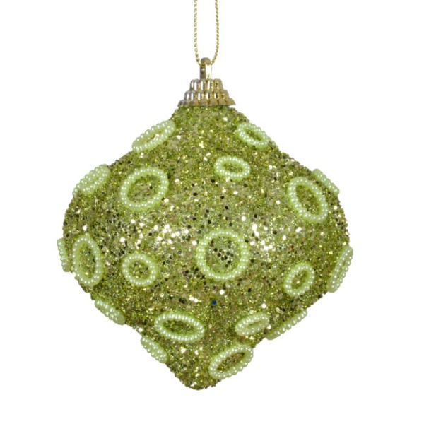 Weihnachtskugel "Rund-Spitz" 8cm - Matcha Grün