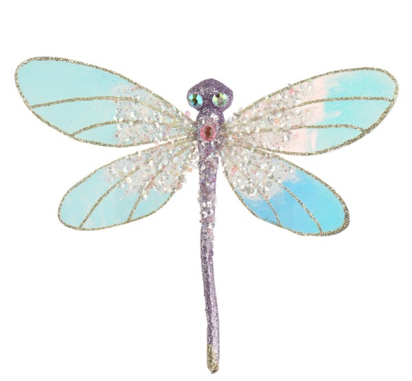 Glitter Libelle aus Schaumstoff 21cm - Lila K703779-a