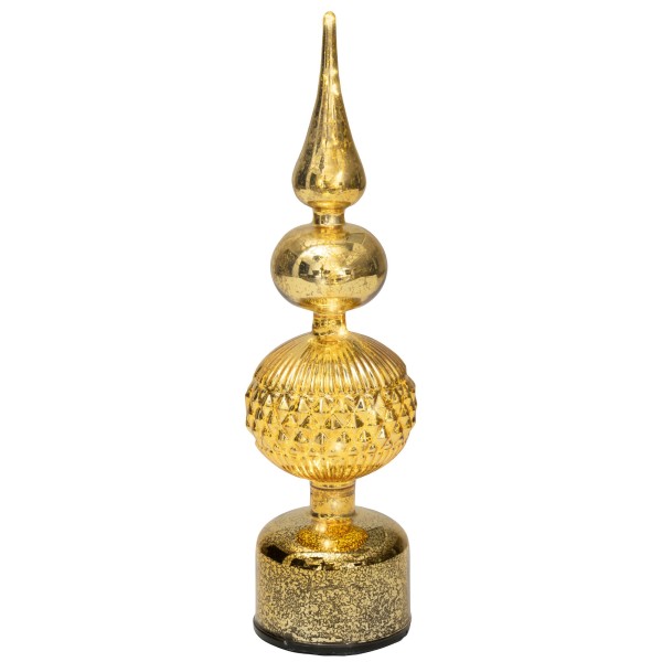 Tischdeko mit Micro LEDs aus Glas, Rotierend - 35,5 cm Gold K480373