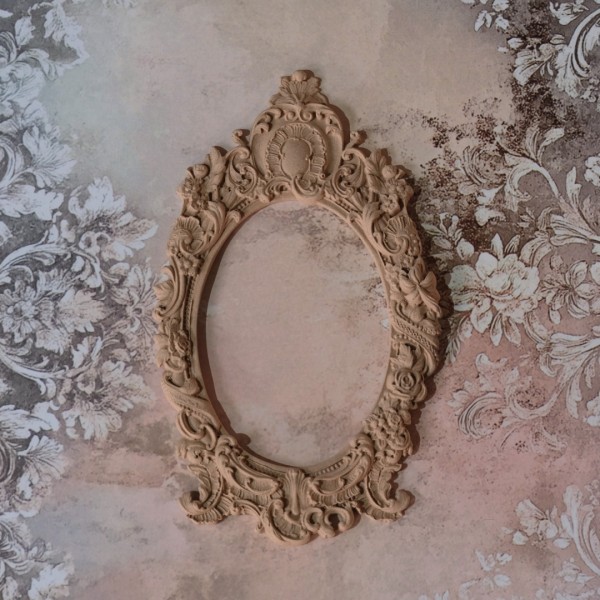 Dekorativer Holzrahmen mit Schnitzereien, 10,2 x 17,3 cm D3216