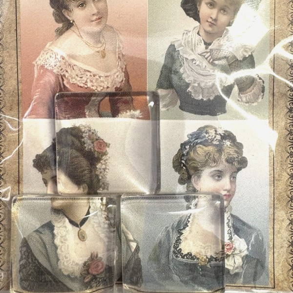 Glascabochons - quadrat groß (3 St.)
