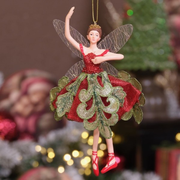 Deko-Anhänger "Weihnachtsfee" – Hellgrüne Blätter 537965-a