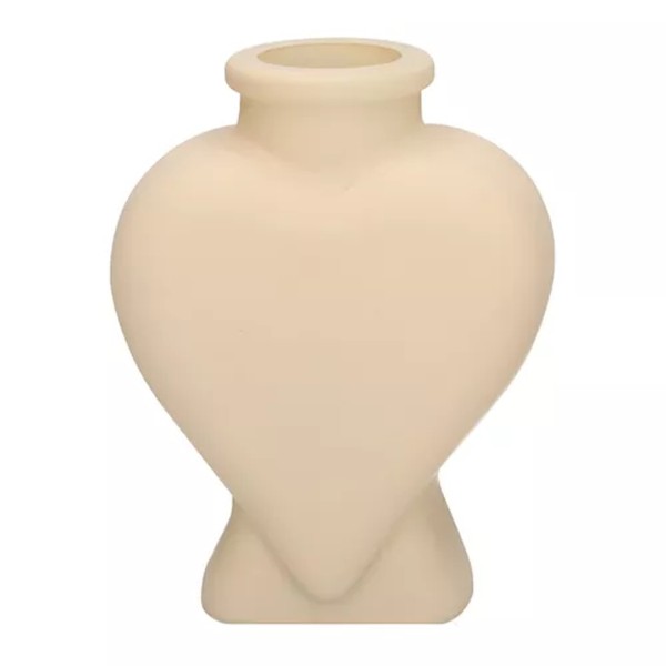 Deko Vase Herzform Klein - Sand Matt