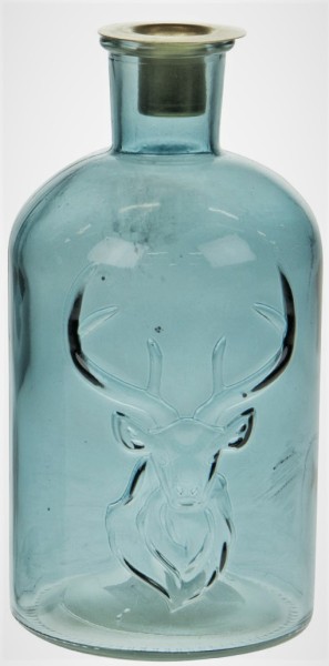 Flasche/Kerzenhalter-blau/türkis