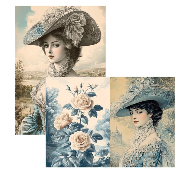 2er Set Reispapier "Josephine" - 2 Designs