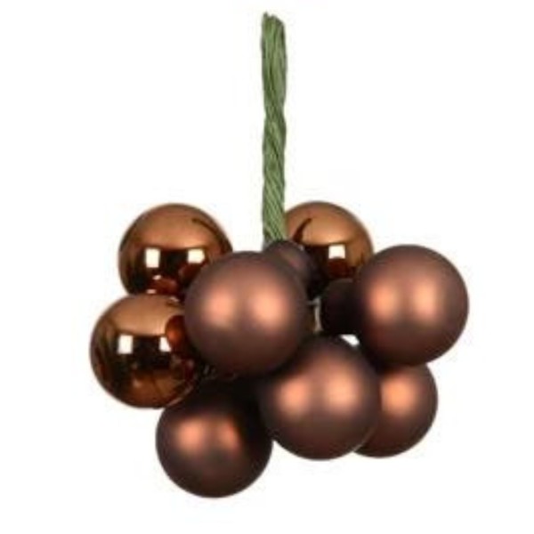 Weihnachtsanhänger "Kugeln" 2cm - Braun/Metallic K715138-a