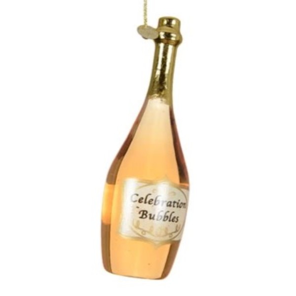 Deko Champagnerflasche 14cm - Orange