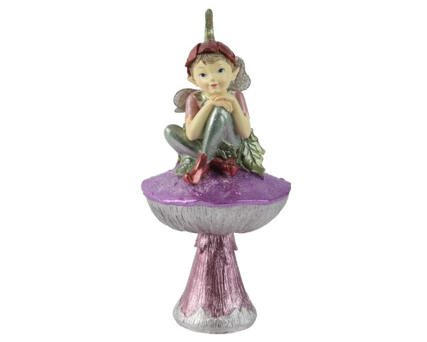 Fee auf Pilz aus Polyresin – 20 cm