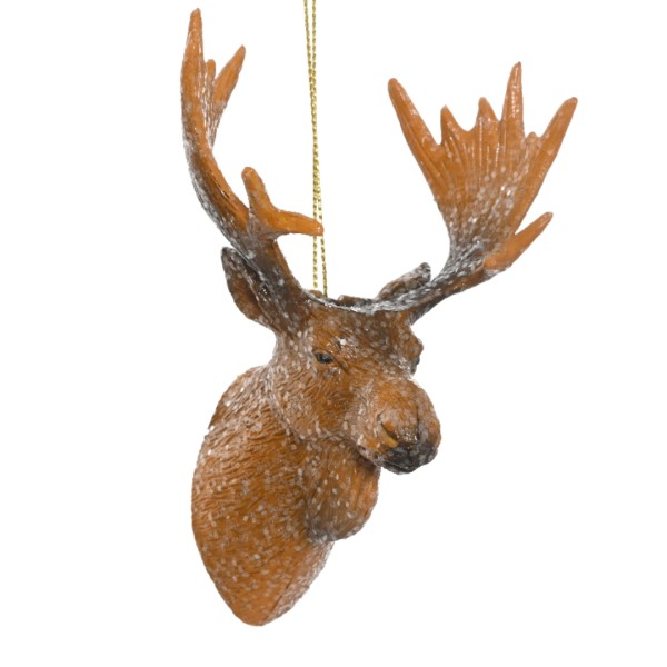 Elchkopf mit Geweih – Braun – 12 cm