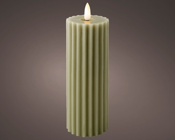 LED Kerze Dunkelgrün 17,5 cm