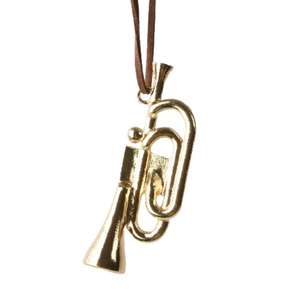 Weihnachtsanhänger Trompete – Legierung – Gold – 8 cm K709529-b