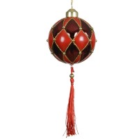 Weihnachtskugel "Ornament" (rund) - Rot K071001-f Weihnachtskugel "Ornament" (rund) - Rot K071001-f