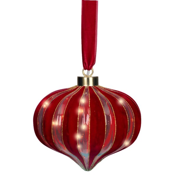 Micro-LED Licht 20cm - Rot/Gold K489448