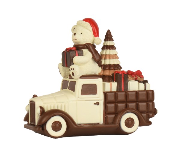 Deko Figur "Bär mit Wagen" - 21,8 cm K703672